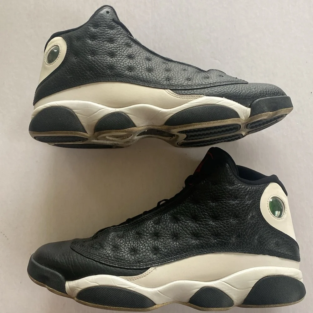 NIKE Air Jordan 13 Retro Men's Black Leather er Shoes Size 10.5